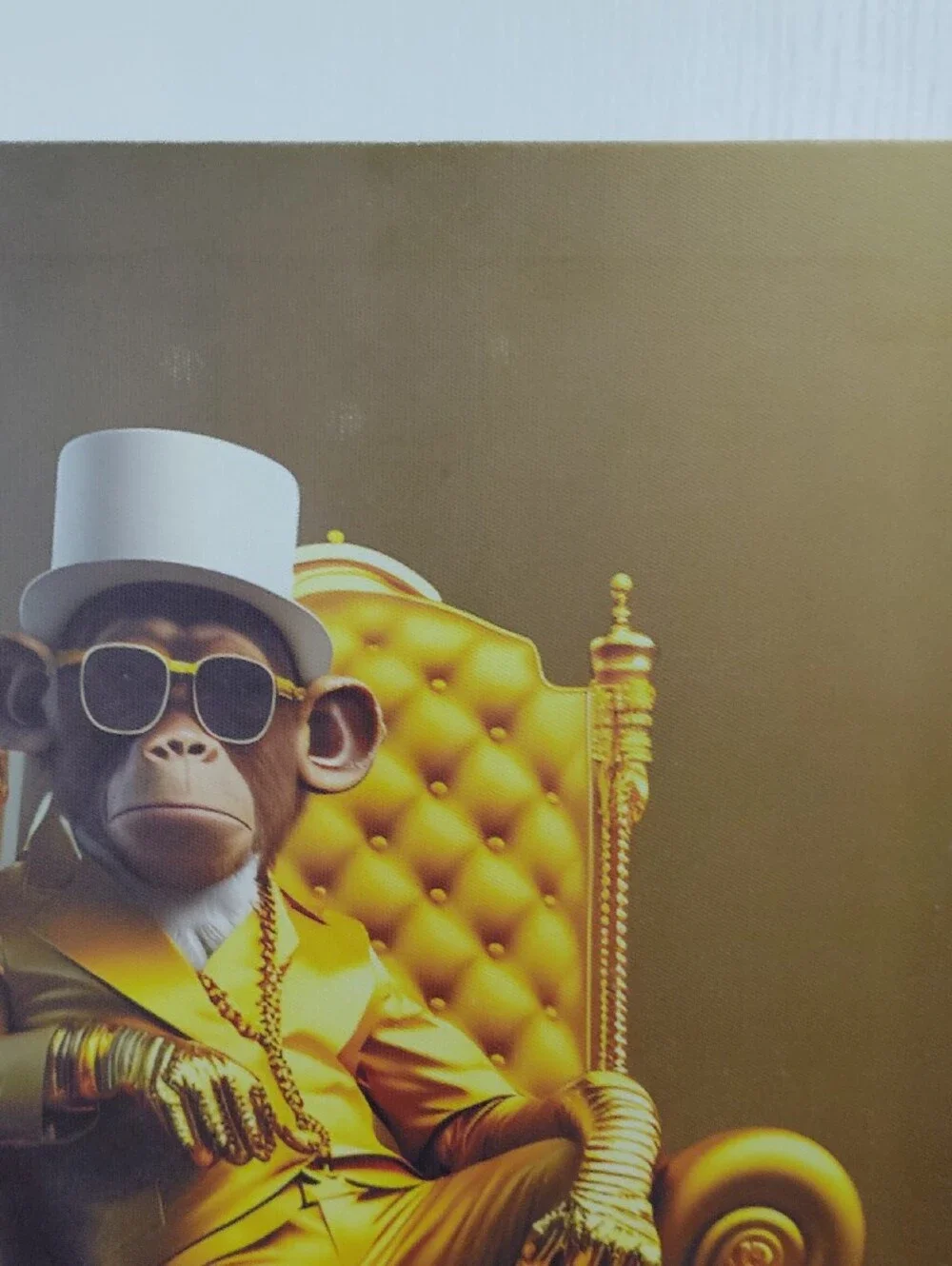 Gold Monkey Throne Wall Art Print